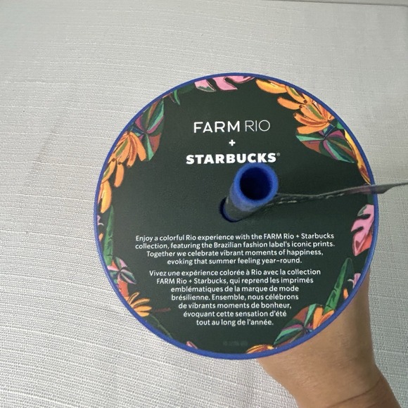 Starbucks Farm Rio Radiant Blue Floral Banana Mix 24oz SS Lined Tumbler 2025 NIP